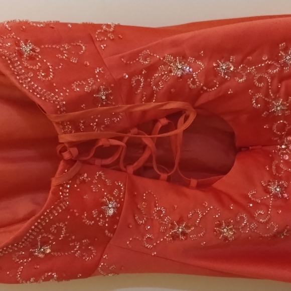 FAVIANO NEW YORK, MELON,TINY BEADING,LACE-UP BACK,EUC, SZ 8 - Picture 6 of 11